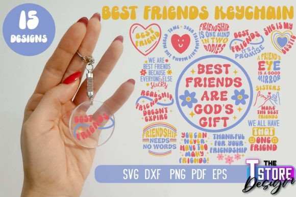 Best Friends Keychian SVG Funny Quotes Graphics for Crafts