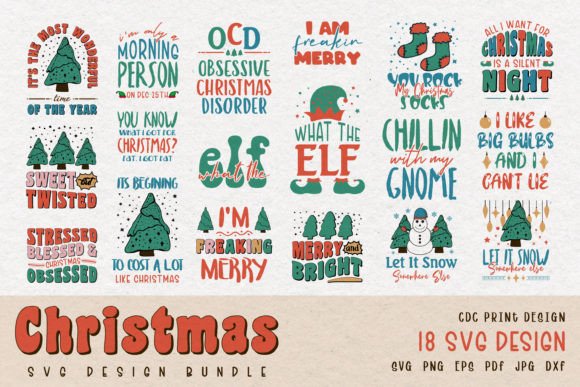 Christmas SVG Bundle Funny Quotes for Graphics and Crafts