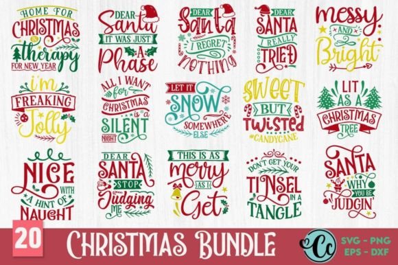 Funny Christmas Svg Bundle. SVG Designs for Graphics and Crafts