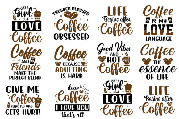 Funny Coffee SVG Designs Bundle for Crafts and Graphics