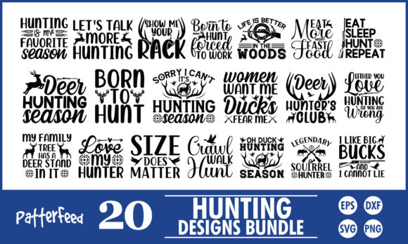 Funny Hunting SVG Bundle Designs for Crafts and Graphics