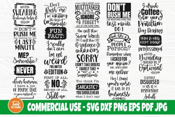 Funny Sayings SVG Bundle Sarcastic Svg for Crafts and Graphics
