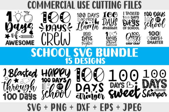 Funny School SVG Bundle 15 Designs for Graphics and Crafts