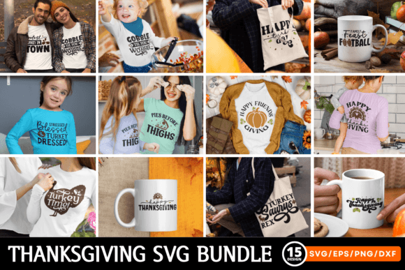 Funny Thanksgiving SVG Bundle: Graphics for Crafts & Brands