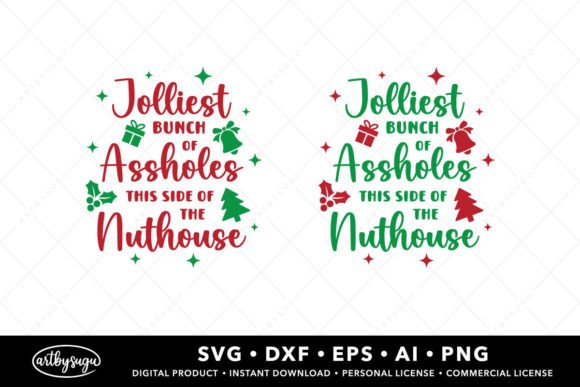 Jolliest Bunch SVG, Funny Christmas SVG Graphics for Crafts