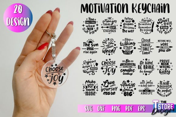 Motivational Quotes Keychain SVG Funny Graphics for Crafts