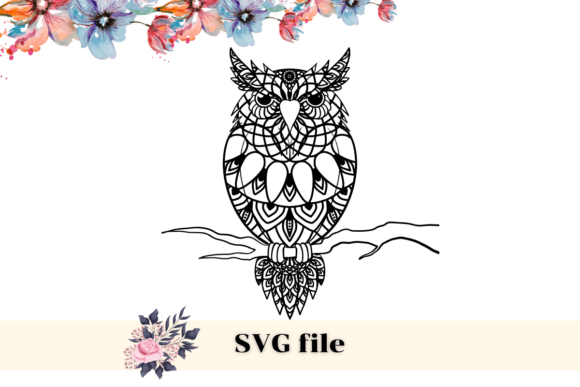 Owl Mandala Funny Halloween SVG, PNG for Graphics and Crafts