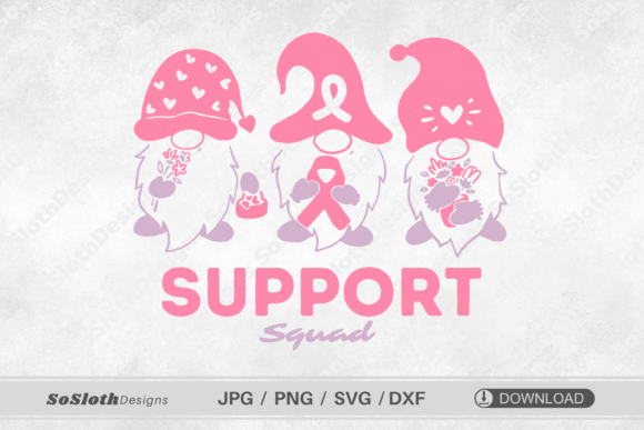 Support Squad Svg, Funny Gnomies Svg Graphics for Crafts
